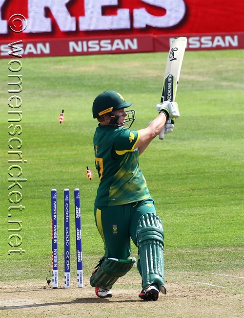 [Lizelle Lee bowled]  Don Miles